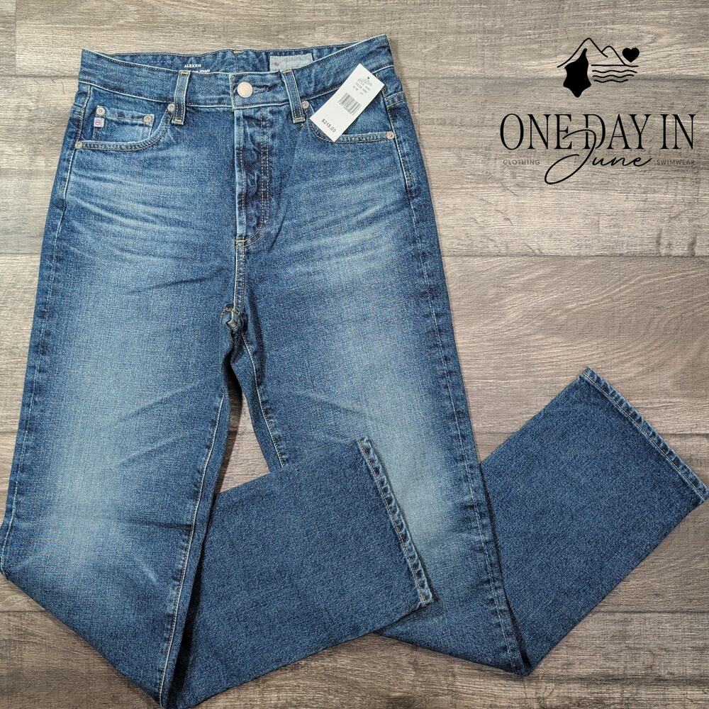 AG Adriano Goldschmied Alexxis High Rise Vintage Straight Jeans Blue NWT Size 4